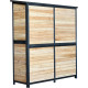 Armadio da giardino a doppia anta in legno termotrattato FSC 140x50x162cm - Arbor