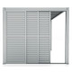 Parete completa di 3 pannelli scorrevoli con alette apribili - 300cm - grigio chiaro - X-METAL