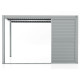 Parete completa di 3 pannelli scorrevoli con alette apribili - 300cm - grigio chiaro - X-METAL