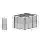 Parete completa di 3 pannelli scorrevoli con alette apribili - 300cm - grigio chiaro - X-METAL