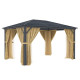 Pergola 300x395cm in alluminio antracite e policarbonato X-METAL