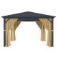Pergola 360x360cm in alluminio antracite e policarbonato X-METAL