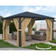 Pergola 360x360cm in alluminio antracite e policarbonato X-METAL