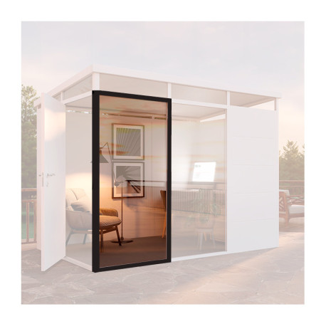 Pannello in vetro doppio vetro con telaio nero per ufficio da giardino Everbox