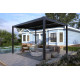 Pergola bioclimatica autoportante motorizzata in alluminio antracite 3x3m - con telecomando - X-METAL