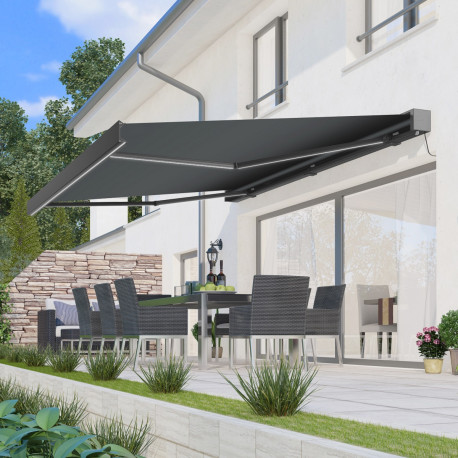 Tenda motorizzata 300x250 cm LEDY antracite telo poliestere antracite - X-METAL