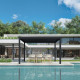 Pergola bioclimatica autoportante motorizzata DOBLA in alluminio doppie alette antracite 4x3m - X-METAL