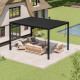 Pergola bioclimatica autoportante DOBLA in alluminio con doppie alette  antracite 4x3m - X-METAL