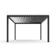 Pergola bioclimatica autoportante DELUXE in alluminio con doppie alette antracite 4x4m - telecomando - X-METAL