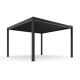 Pergola bioclimatica autoportante DELUXE in alluminio con doppie alette antracite 4x4m - telecomando - X-METAL