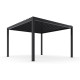 Pergola bioclimatica autoportante DELUXE in alluminio con doppie alette antracite 4x4m - telecomando - X-METAL