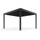 Pergola bioclimatica autoportante DELUXE in alluminio con doppie alette antracite 4x4m - telecomando - X-METAL