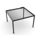 Pergola bioclimatica autoportante DELUXE in alluminio con doppie alette antracite 4x4m - telecomando - X-METAL