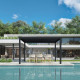 Pergola bioclimatica autoportante DELUXE in alluminio con doppie alette antracite 4x4m - telecomando - X-METAL