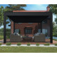 Pergola bioclimatica autoportante DELUXE in alluminio con doppie alette antracite 4x4m - telecomando - X-METAL