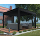 Pergola bioclimatica autoportante DELUXE in alluminio con doppie alette antracite 4x4m - telecomando - X-METAL