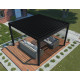 Pergola bioclimatica autoportante DELUXE in alluminio con doppie alette antracite 4x4m - telecomando - X-METAL
