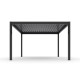 Pergola bioclimatica autoportante DELUXE in alluminio con doppie alette antracite 4x4m - telecomando - X-METAL