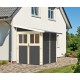 Casetta addossata in legno smaltato grigio 3,27m² Wandlitz 2 - Karibu