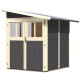 Casetta addossata in legno smaltato grigio 3,27m² Wandlitz 2 - Karibu