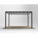 Pergola autoportante con telo retrattile motorizzato in alluminio antracite 3x4m - X-METAL