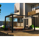 Pergola autoportante con telo retrattile motorizzato in alluminio antracite 3x4m - X-METAL