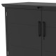 Casetta per 3 pattumiere Kosto in acciaio zincato monofalda grigio scuro + kit di ancoraggio - X-Metal
