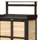Tavolo di preparazione con contenitore in legno FSC termotrattato 87x45x120 cm - Arbor