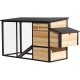 Pollaio in legno termotrattato FSC 200x75,5x103cm con tetto in feltro bitumato per 4-5 galline – Shelty Pet