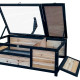 Recinto per tartarughe da interno o esterno in legno FSC termotrattato 97x57x33cm - Shelty Pet