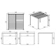 Pergola bioclimatica autoportante motorizzata in alluminio antracite 3x3m - con telecomando - X-METAL