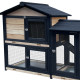Gabbia in legno FSC termotrattato con recinto 147x53x92 cm per 4 conigli o roditori - Shelty Pet