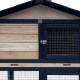 Gabbia in legno FSC termotrattato con recinto 147x53x92 cm per 4 conigli o roditori - Shelty Pet
