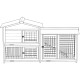 Gabbia in legno FSC termotrattato con recinto 147x53x92 cm per 4 conigli o roditori - Shelty Pet