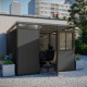 Casetta da giardino modulare coibentata 3x3m antracite e nera - pavimento incluso - Everbox