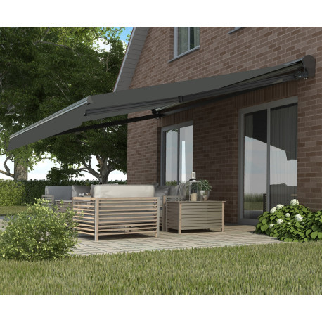 Tenda da sole motorizzata 395x300cm DECO antracite telo poliestere antracite - X-METAL