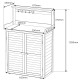 Tavolo di preparazione con contenitore in legno FSC termotrattato 87x45x120 cm - Arbor