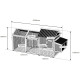 Pollaio in legno termotrattato FSC 224x81x107cm con tetto in PVC per 4-6 polli – Shelty Pet