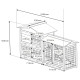 Gabbia in legno FSC termotrattato con recinto 147x53x92 cm per 4 conigli o roditori - Shelty Pet