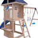 Area giochi MAMMOUTH in legno termotrattato con 2 altalene, 1 trapezio e 1 scivolo - Abracadaprout