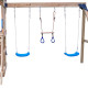 Area giochi MAMMOUTH in legno termotrattato con 2 altalene, 1 trapezio e 1 scivolo - Abracadaprout