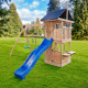 Area giochi MAMMOUTH in legno termotrattato con 2 altalene, 1 trapezio e 1 scivolo - Abracadaprout