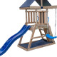 Area giochi POUET-POUET in legno termotrattato con 2 altalene e 1 scivolo - Abracadaprout