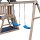 Area giochi POUET-POUET in legno termotrattato con 2 altalene e 1 scivolo - Abracadaprout