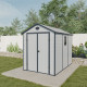 Casetta da giardino in resina grigia 5,32m² + kit di montaggio - JOBU