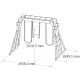 Struttura gioco in legno termotrattato QUOKKA con 2 altalene, 1 trapezio e 2 scale - Abracadaprout