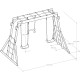 Struttura gioco in legno termotrattato QUOKKA con 2 altalene, 1 trapezio e 2 scale - Abracadaprout