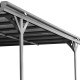 Tettoia per auto in alluminio antracite 3x5m e tetto a pendenza singola in policarbonato da 6mm X-METAL