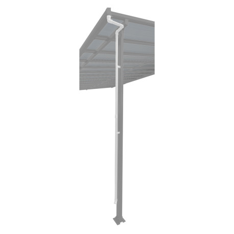 Pluviali per grondaie bianchi per pergole per terrazzi profonde 4 m - set da 2 - X-METAL