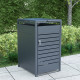 Copertura per cassonetti in acciaio zincato antracite per pattumiera da 240 l - X-METAL